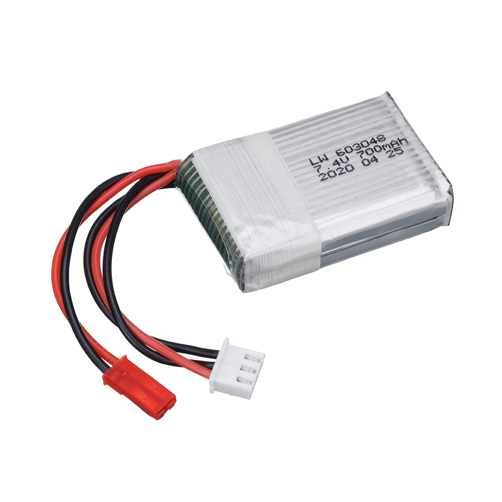 Akumulator Lipo 7,4 V 700 mAh do samolotów MJXRC X600 F46 X601H JXD391V 7,4 V 700 mAH 2S Akumulator Lipo z wtyczką JST wysokiej jakości603048