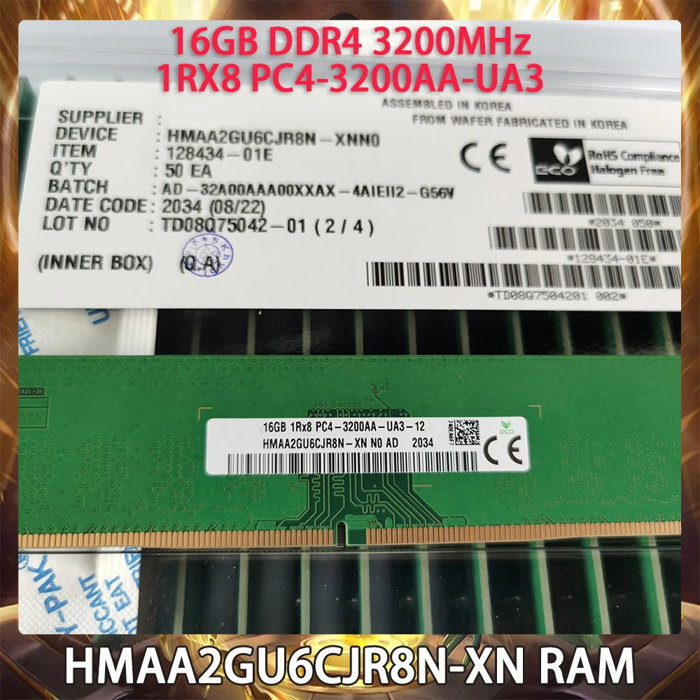 HMAA2GU6CJR8N-XN RAM For SK Hynix 16GB DDR4 3200MHz 1RX8 PC4-3200AA-UA3 Desktop Memory Works Perfectly Fast Ship High Quality