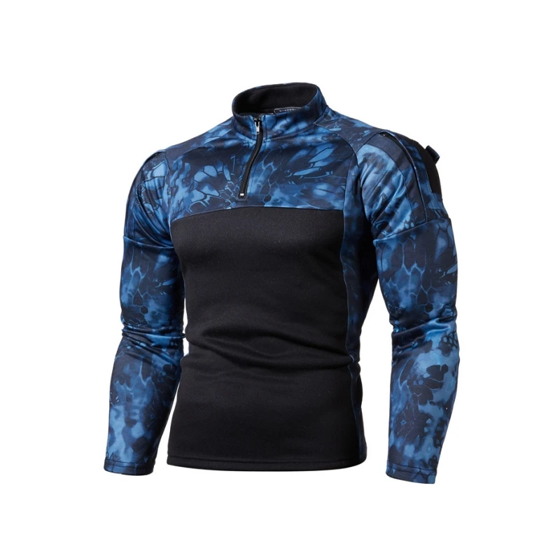 

Outdoor Fitness Camouflage Jogging Sweatshirt Men's Long Sleeve Sweatshirt Battle Casual Standing Collar Long Sleeve