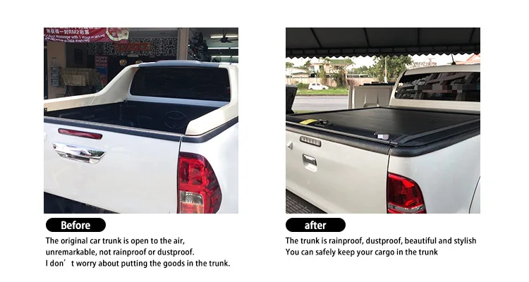 KQD Hot Selling Ram 1500 Manual Retractable Tonneau Cover Waterproof Aluminum Alloy with Rotary Locks Tailbox