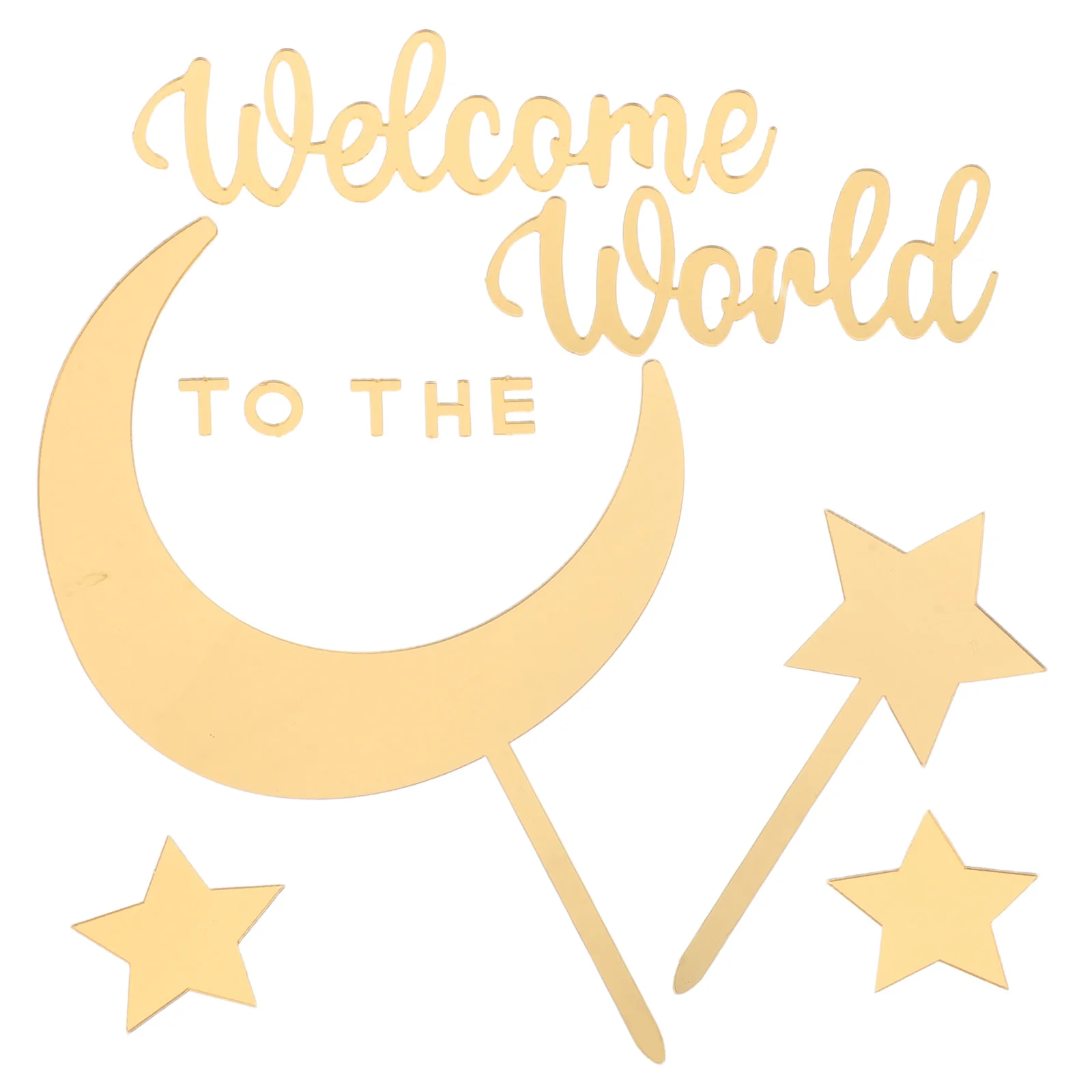 

Baby Cake Decoration Acrylic Mirror Topper Picks Shower Favors Supplies Decorations Star Moon Gender Reveal Birthday Cake Muffin