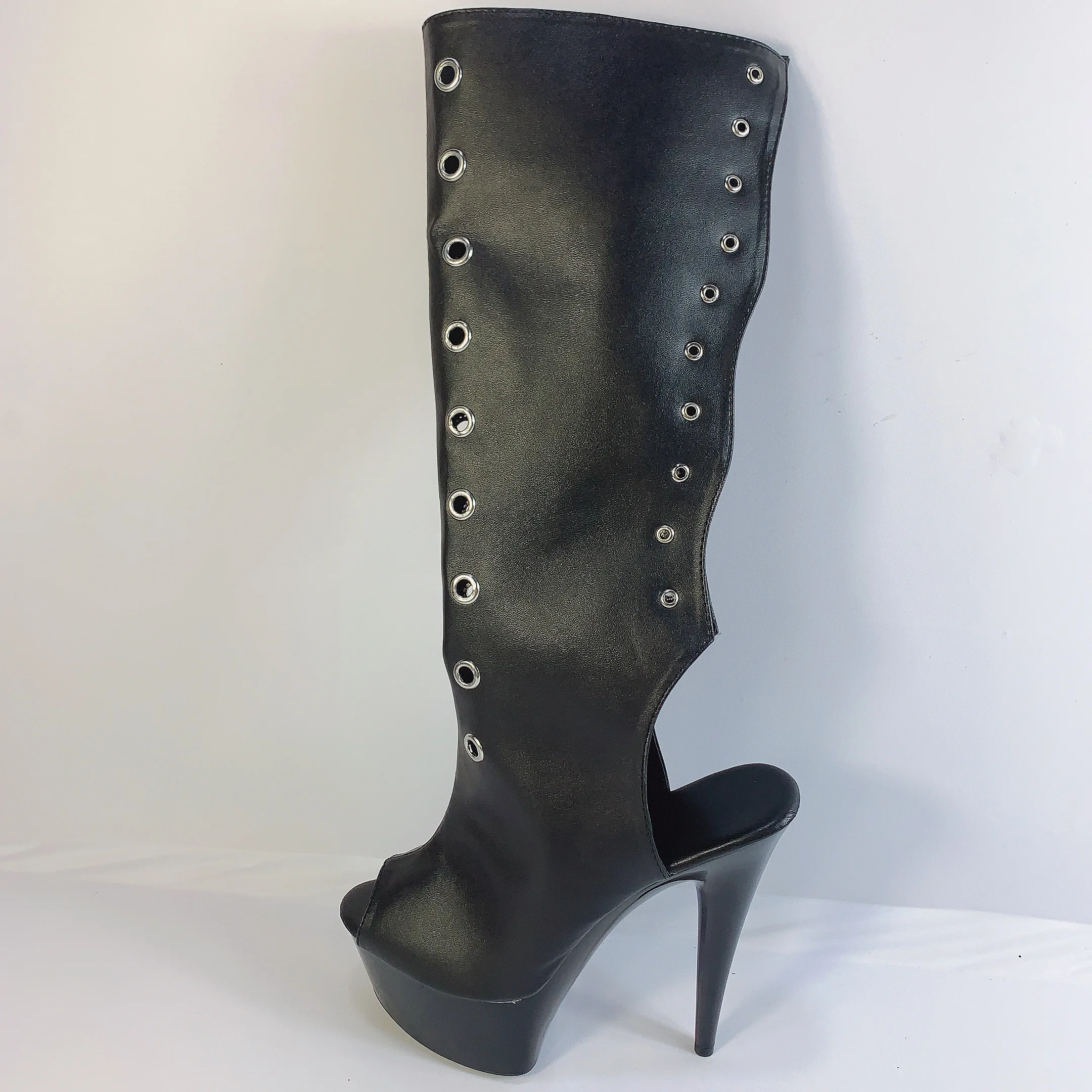 

Fashion Knight Ladies platform high heels, high boots, model open-toed shoes, PU material, dance shoes