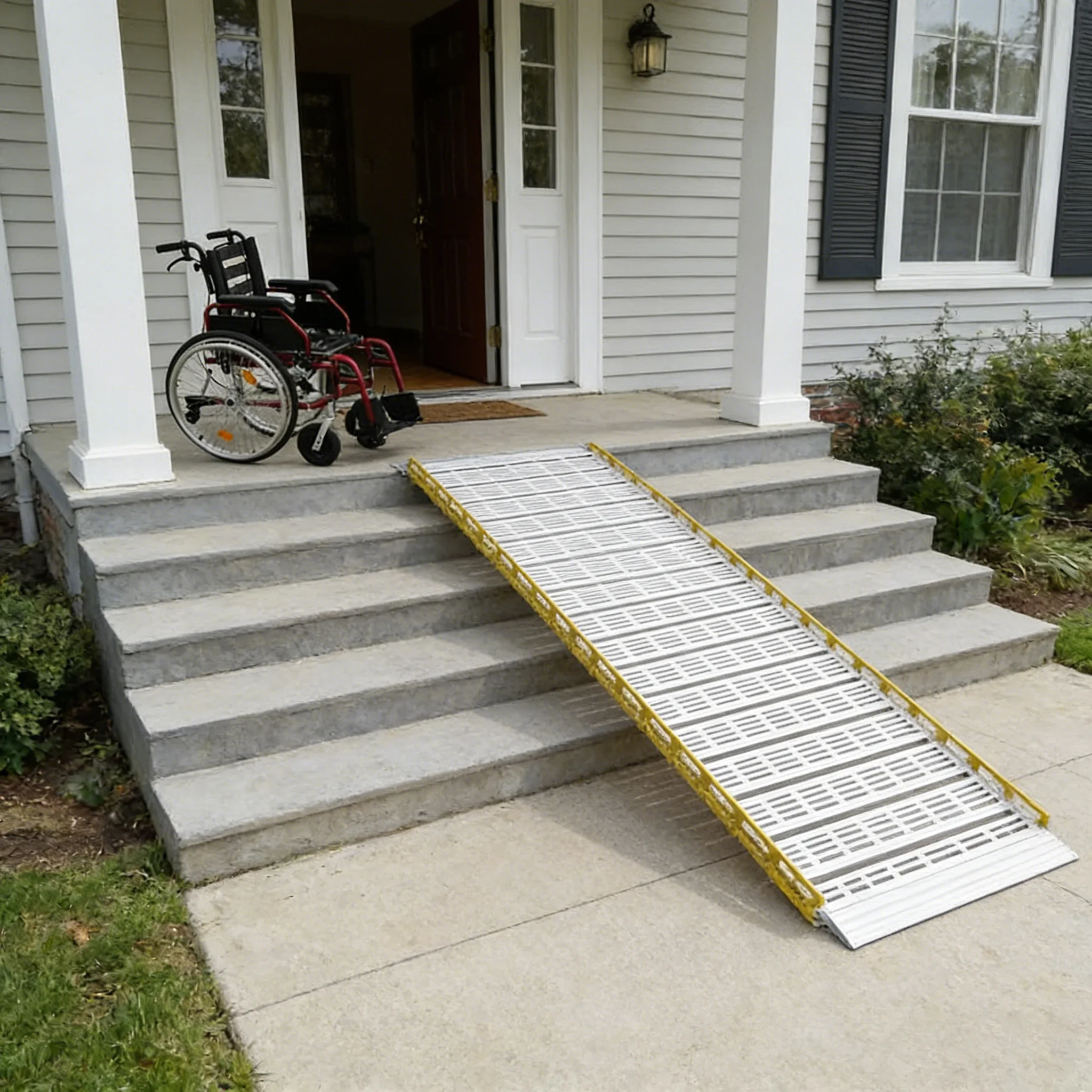 Winding ramp 500kg load-bearing, width 762mm high friction surface, rainproof ramp