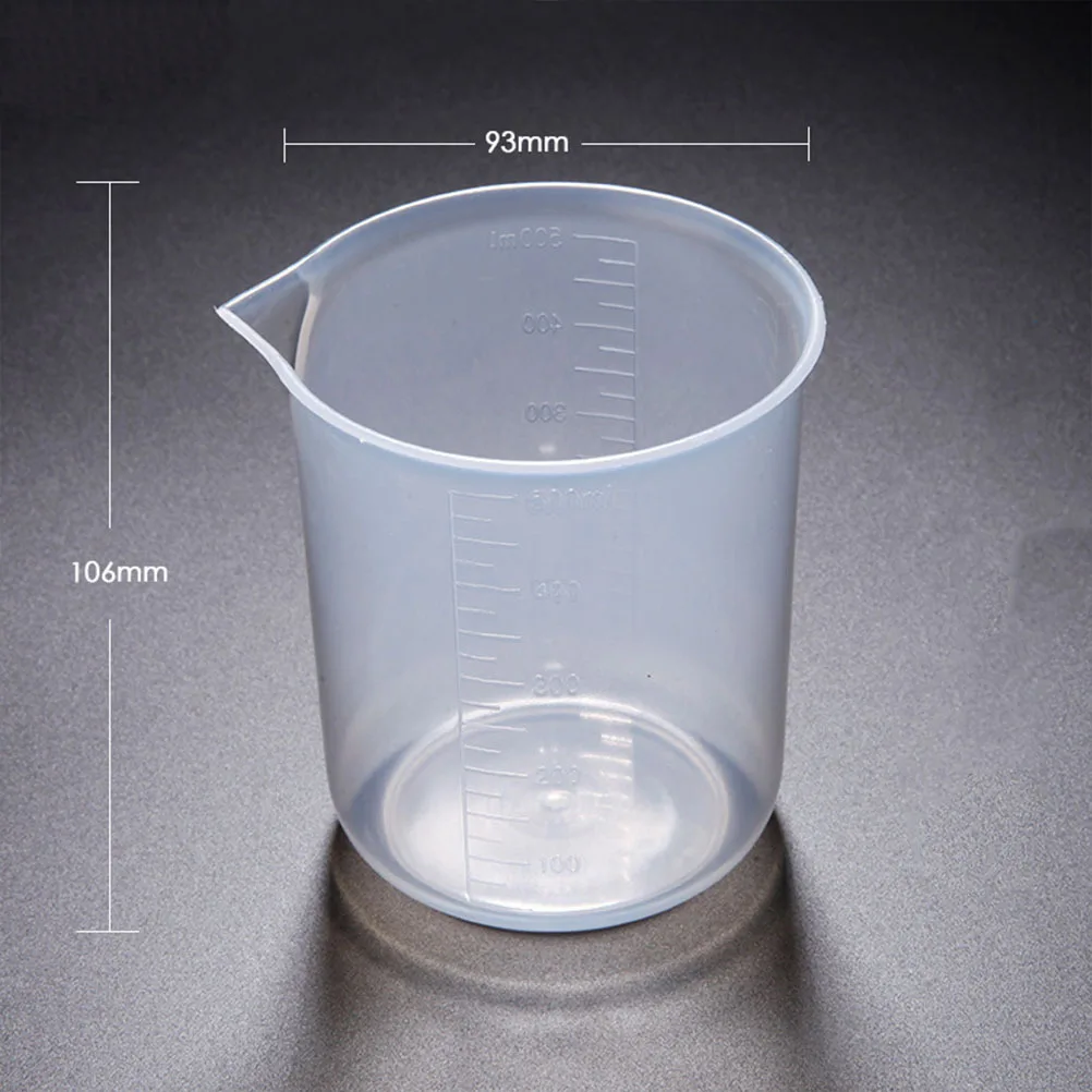 

5Pcs Plastic Teaching Beaker Set Durable Graduated Measuring Cup for Household Baking Multipurpose Liquid Storage