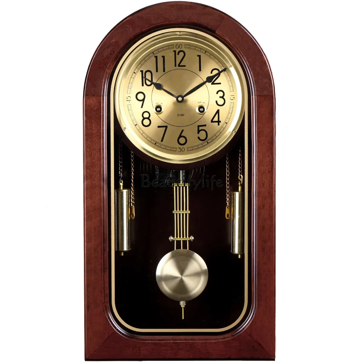 

ls 04ls 04New Chinese-style desk clock Home living room retro solid wood mechanical small wall clock