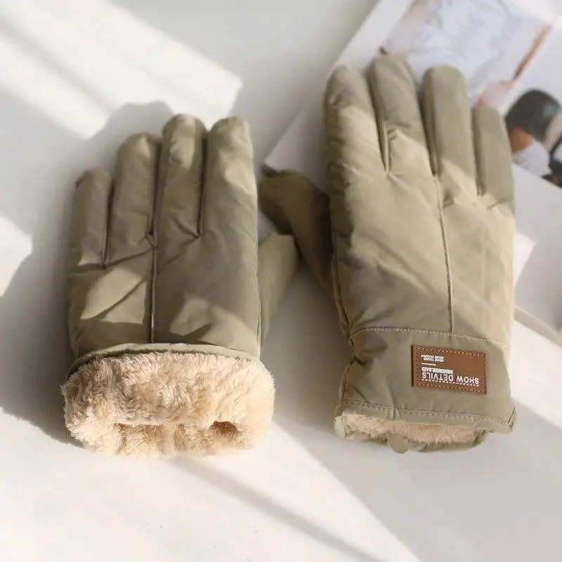 

Thiened Fce зимние перчатки мужские лыжные велосипедные водонепроницаемые ветрозащитные теплые перчатки для пальцев защита для занятий спортом на открытом воздухе