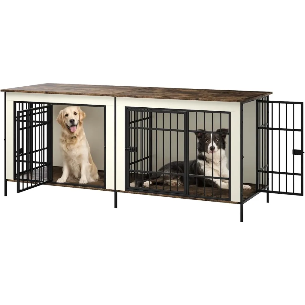 Erinnyees 79 Extra Large Wooden Dog Crate, Furniture Style TV Stand Dog Kennel for Large Breeds