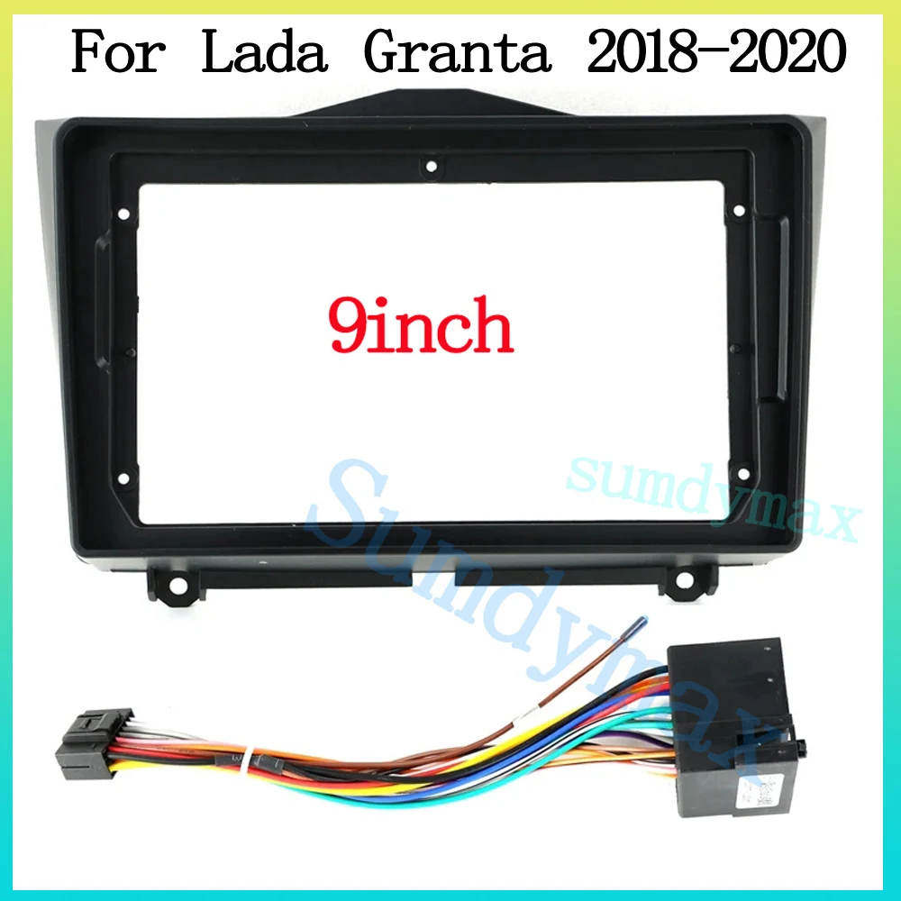 

9 Inch 2 Din Car Radio Fascia For Lada Granta 2018 2019 car Panel Dash Frame Power Cable