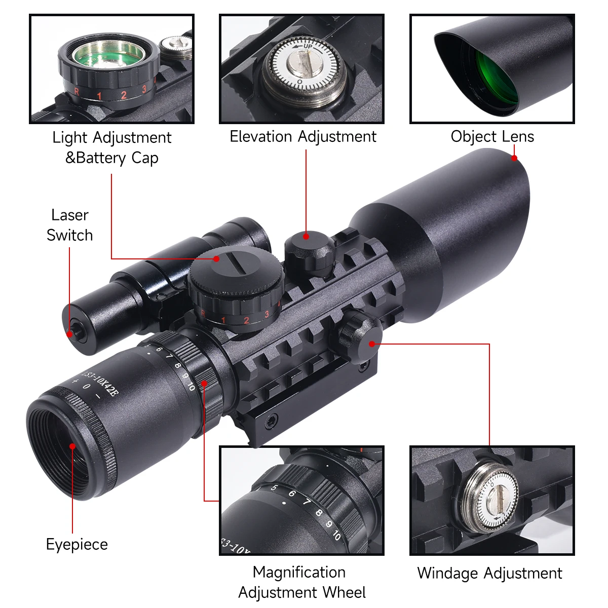 Mira Telescópica Táctica 3-10X - Crossbow Scope Sight reseña y precio