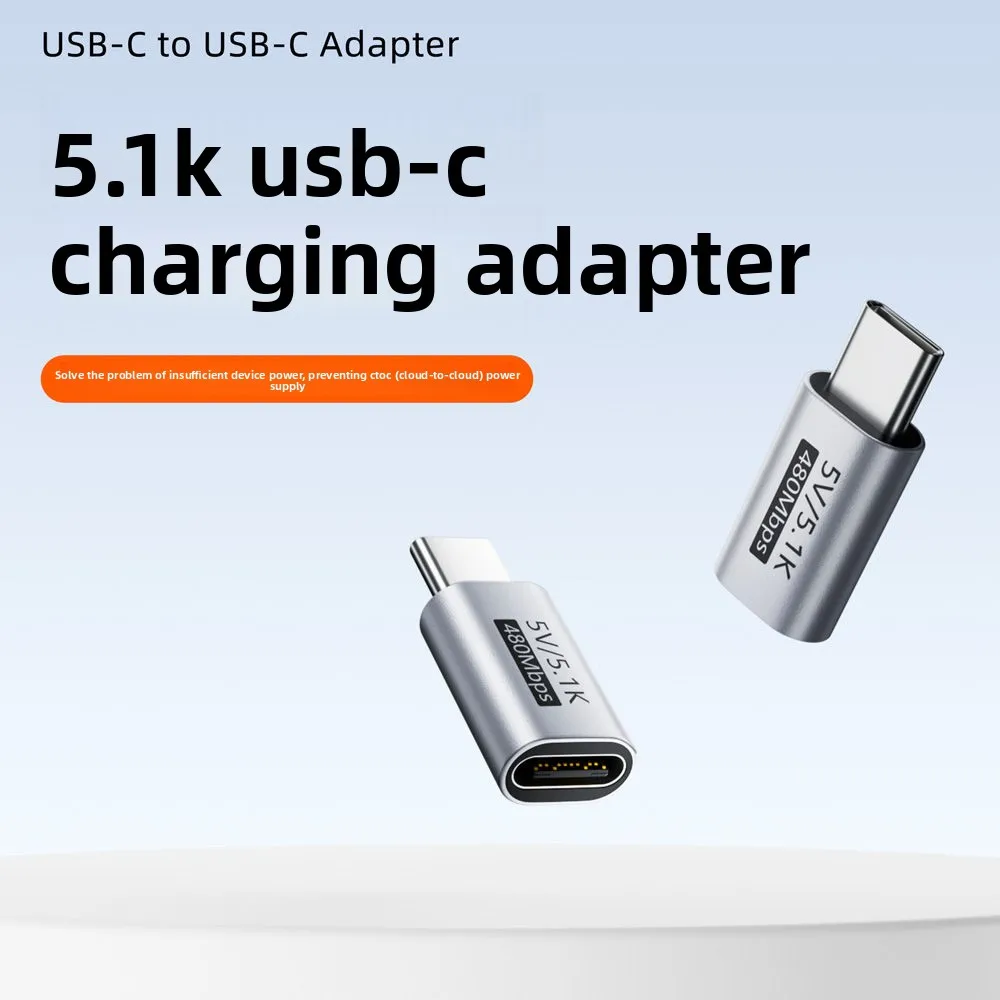 5V 5.1k Resistor Charging Adapter USB C Male To USB C Female Adapter for Shaver Trimmer Headphone Fan Electric Screwdriver
