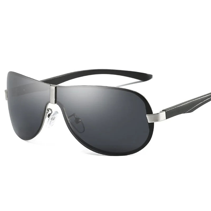 

New Handsome High-end One-piece Polarized Sunglasses Night Vision Color Changing Gray Riding and Driving Glasses Luxury