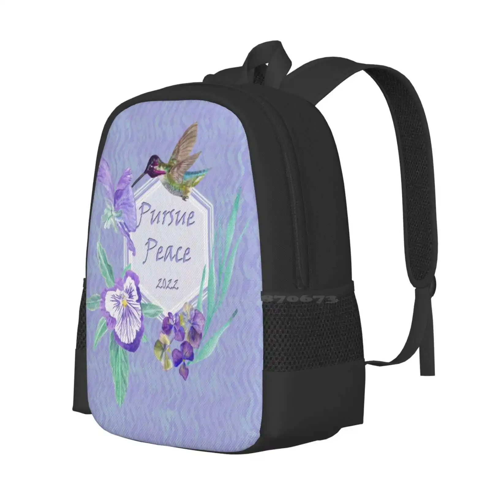 Pursue Peace Fashion Pattern Design Travel Laptop School Backpack Bag Pursue Peace Jw Arts And Crafts Hand Painted Yellow