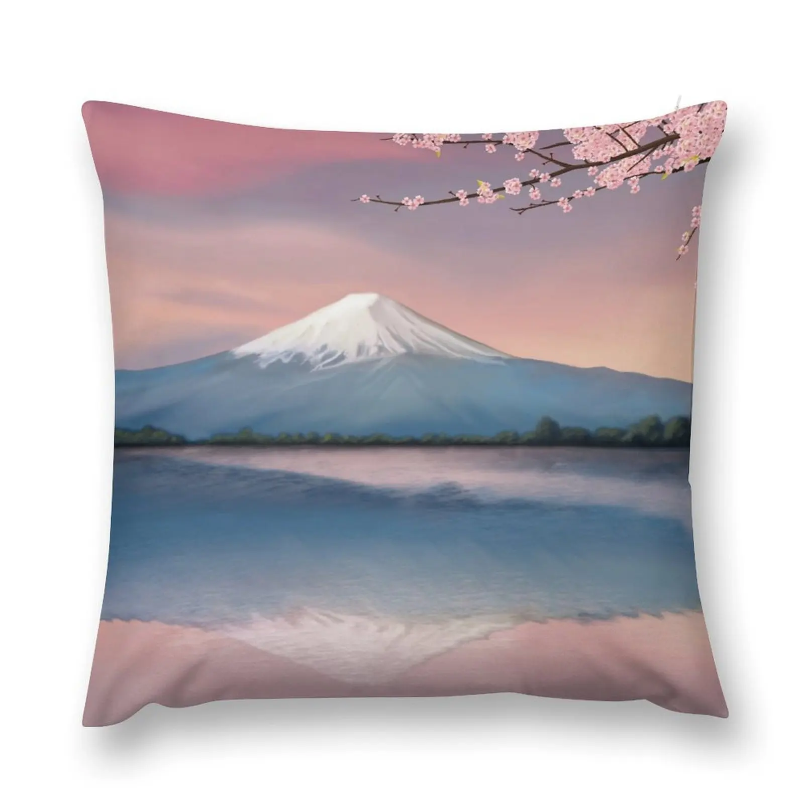 

mt fuji with cherry blossoms Throw Pillow Sitting Cushion Pillowcases Sofa Cushion pillow