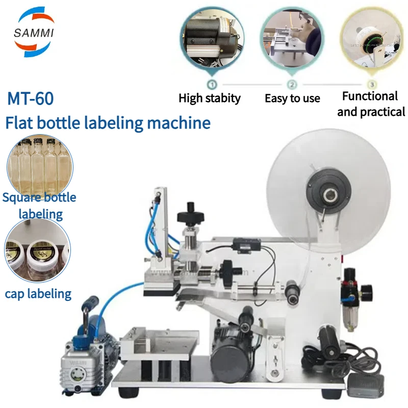 New Type Manual Square Bottle Labeling Machine, High Speed Pneumatic Flat Surface Labeling Machine