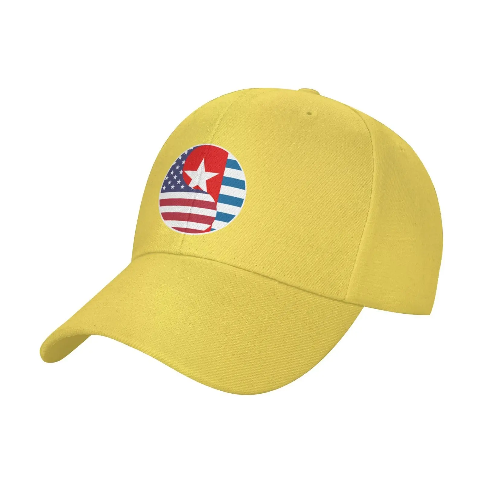 Adjustable Yin Yang Flag Combination of America and Morning Star Baseball Cap Women Men Hat Truck Driver Baseball Caps Sun Hats