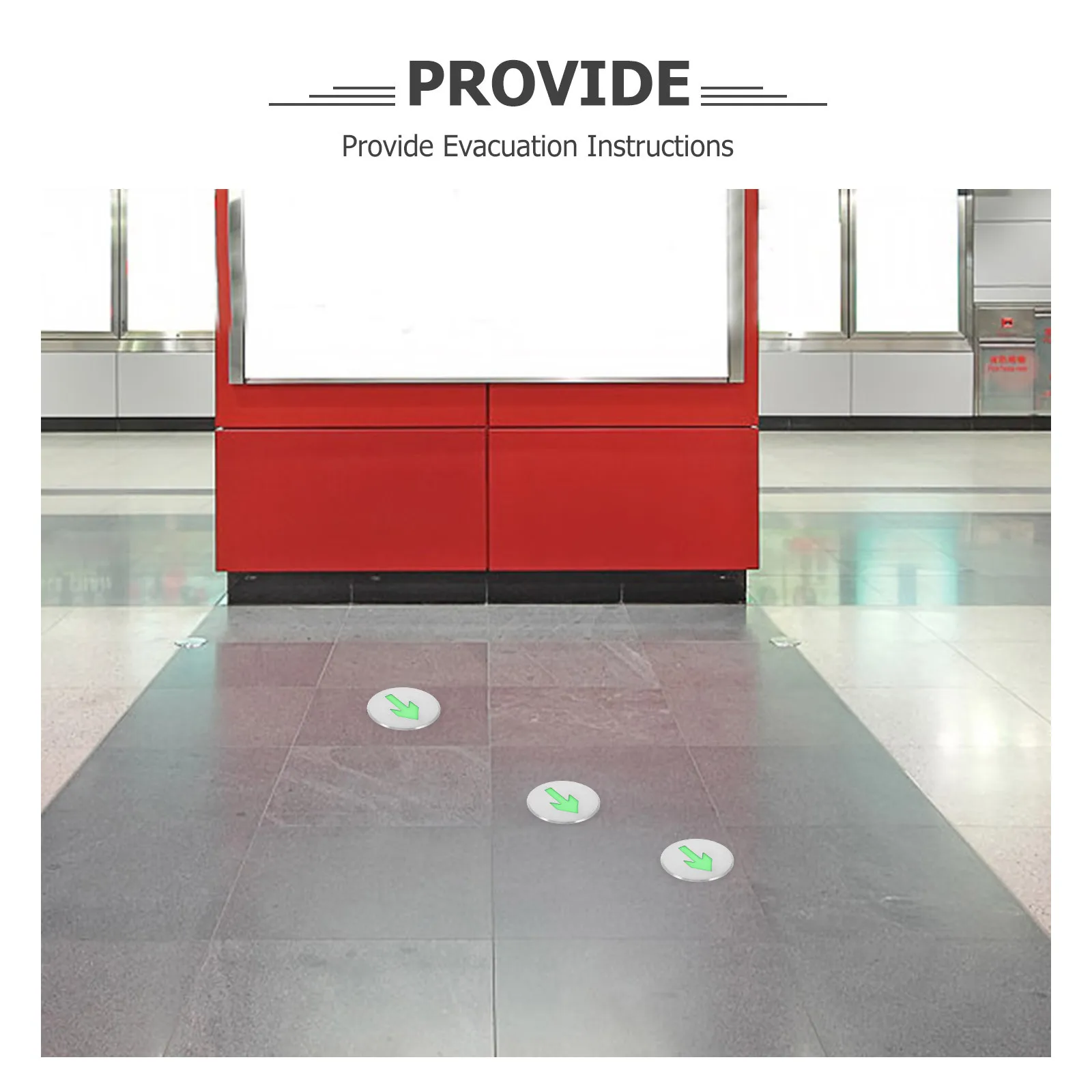 Glow In The Dark Arrow Exit Sign For Floor Emergency Night Luminous Safety Indicator Self-Illuminating Waterproof Fire