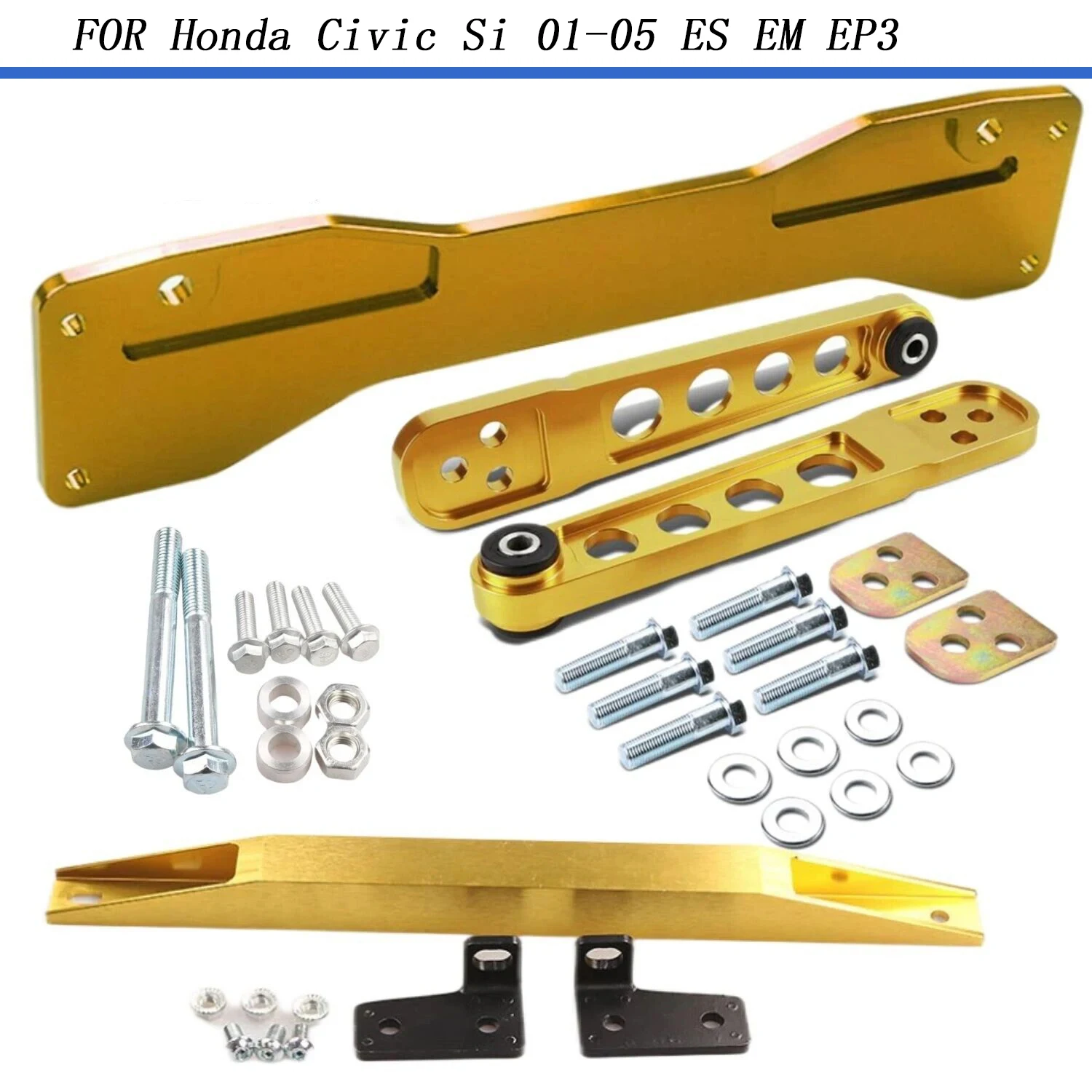 Suspension Upgrade Kit  REAR SUBFRAME BRACE+TIE BAR+lower Control Arm Set For Honda Civic Si 01-05 ES EM EP3