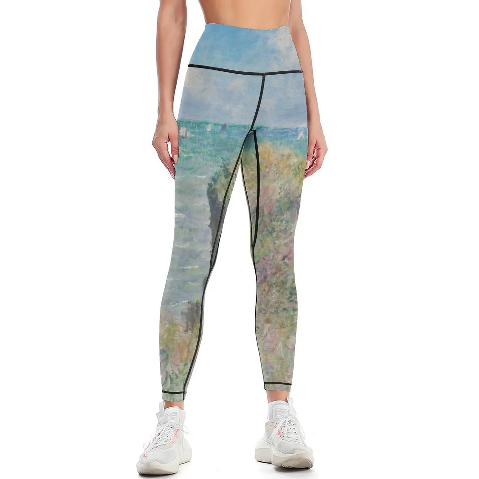 Claude Monet - Cliff Walk at Pourville Leggings for physical Women's push up Womens Leggings