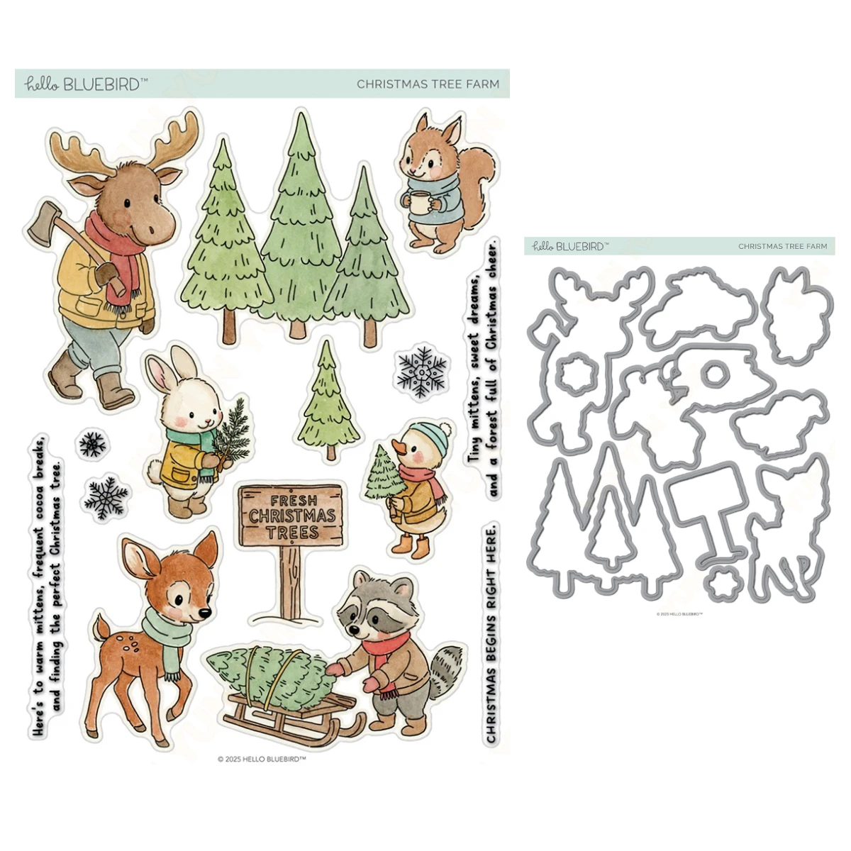 Santa Postage Die Christmas Greeting Card Decor Dies Cozy Night Mice Tree Wishes Stamp New Metal Cutting Dies DIY Scrapbooking