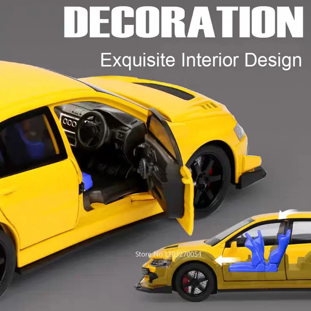 1:32 Mitsubishi Lancer Evolution IX Honda NSX Giocattoli Auto Modello in miniatura Pressofuso in lega Auto Suono Luce Tirare indietro Veicoli Ragazzi Regalo
