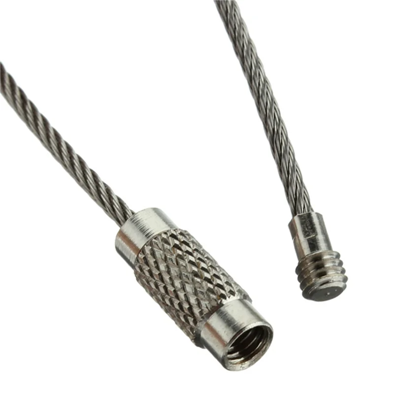 ABZS 25Pcs Stainless Steel Screw Locking Wire Keychain Cable Key Rings Outdoor Accessory