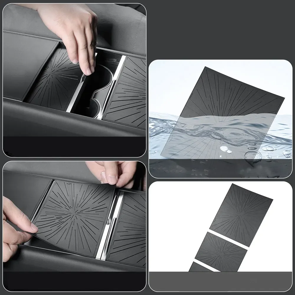 

For New Tesla Model Y Juniper 2025 2026 Center Console Silicone Non-Slip Mat Cover Model 3 Highland 2024-2026