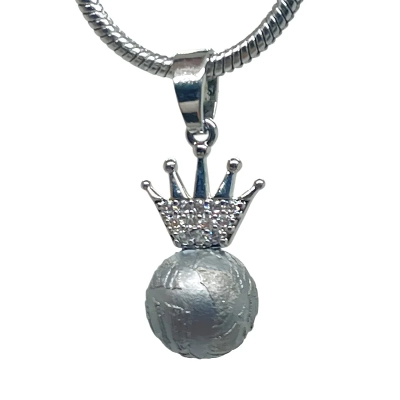 2.3gMuonionalusta Iron Meteorite Sphere Pendant Hand Cut Polished Widmanstätten Pattern Swedish Natural Meteorite Jewelry- LK284