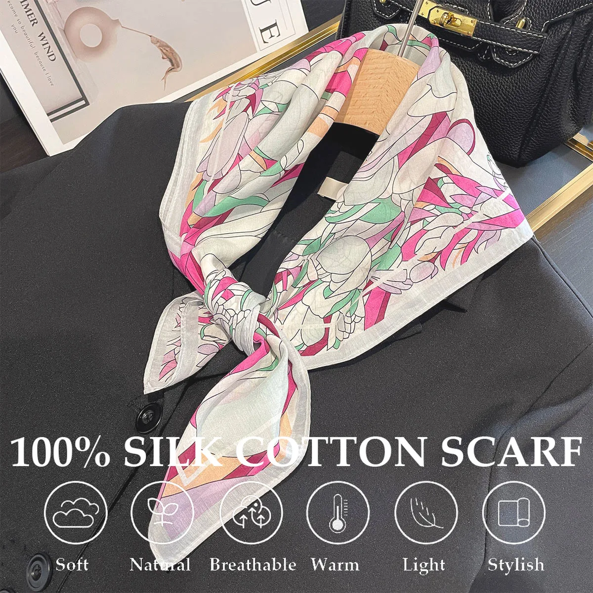 

Новый 100% натуральный шелковый шарф, женские модные шелковые квадратные шарфы, шаль, женская весна-лето, сезонная бандана, палантины
