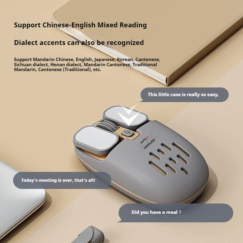 Artificial Intelligence Voice Mouse Wireless Bluetooth 4000dpi Voice Controlled Typing Computer Laptop Work Study Optical Mouse