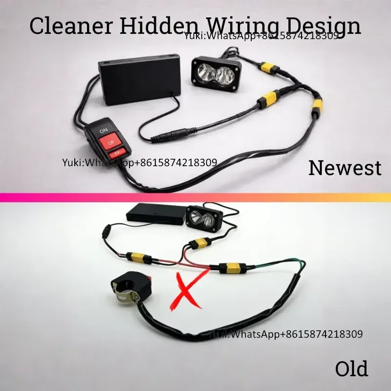 Trontech Battery Powered Baja Light LED Headlight with Switch for E-Bike Motorcycle MTB 8AA All Prewired Plug and Play - view 4