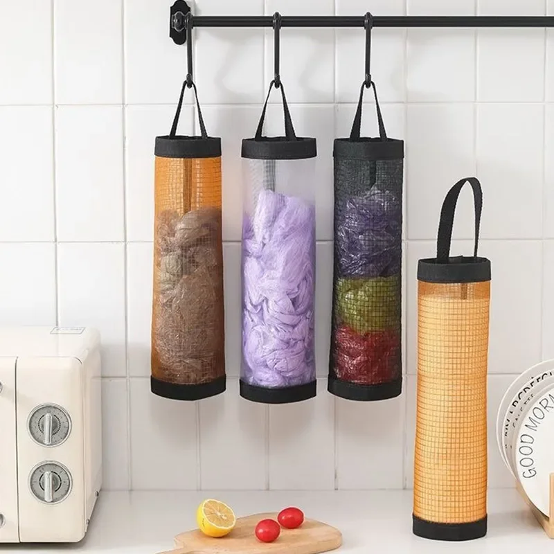 NEW Kitchen Grocery Bag Home Holder Wall Mount Plastic Bag Holder Dispenser Hanging Storage Trash Garbage Bag Garbage Organizer