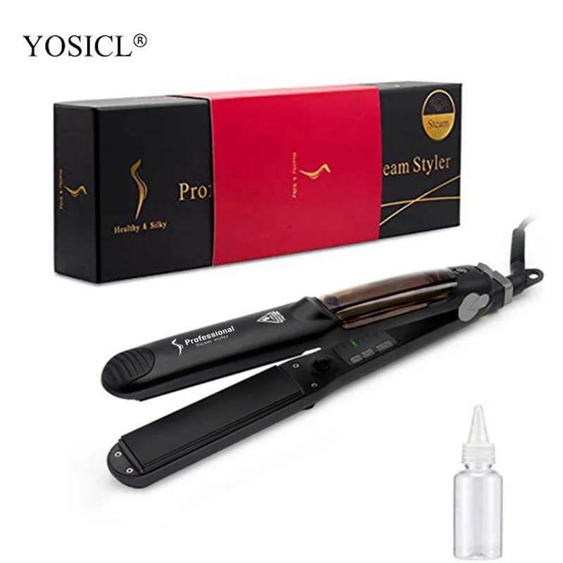 Steam Hair Straightener, Professional Tourmaline Ceramic Flat Iron for Straightening Curling Hair, flat iron hair straightener