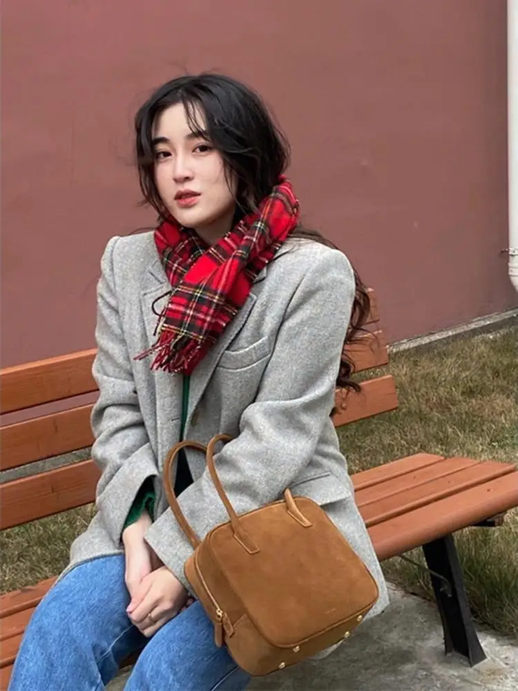 

Женская сумка, легкая сумка-хобо с одним ремешком, повседневное использование, чистый цвет, модная молодежная мода, весна 2025