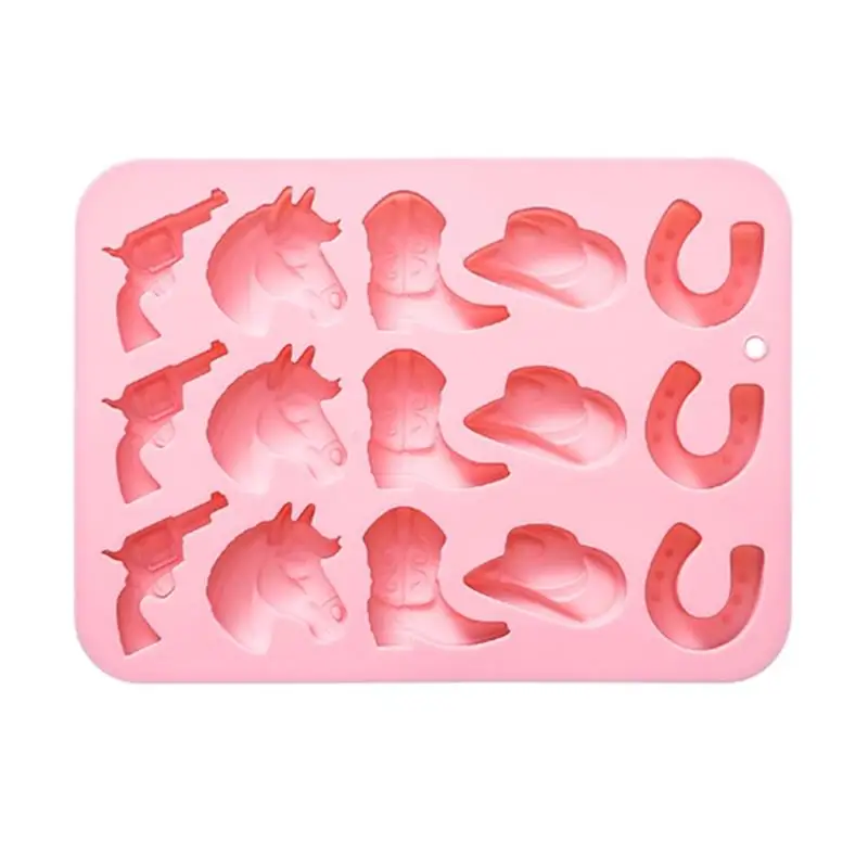E8BD Cake Molds Reusable Bakewares Cowboy Theme Baking Moulds Suitable for Baking Enthusiasts Creating Chocolate Fondant