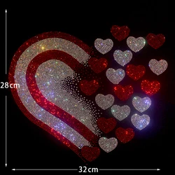 Autocollants de diamants étincelants de haute qualité pour vêtements, motif de la série Love, autocollant pour pull, veste, t-shirt, accessoires