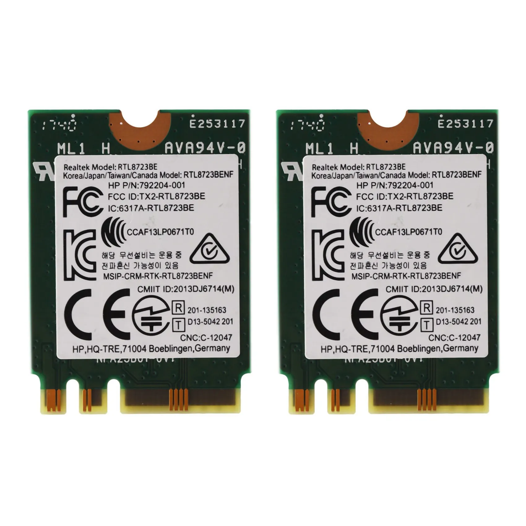 

2X Wireless Adapter For Realtek RTL8723BE 802.11N Wifi Card Bluetooth 4.0 NGFF Card SPS 843338-001 300Mbps