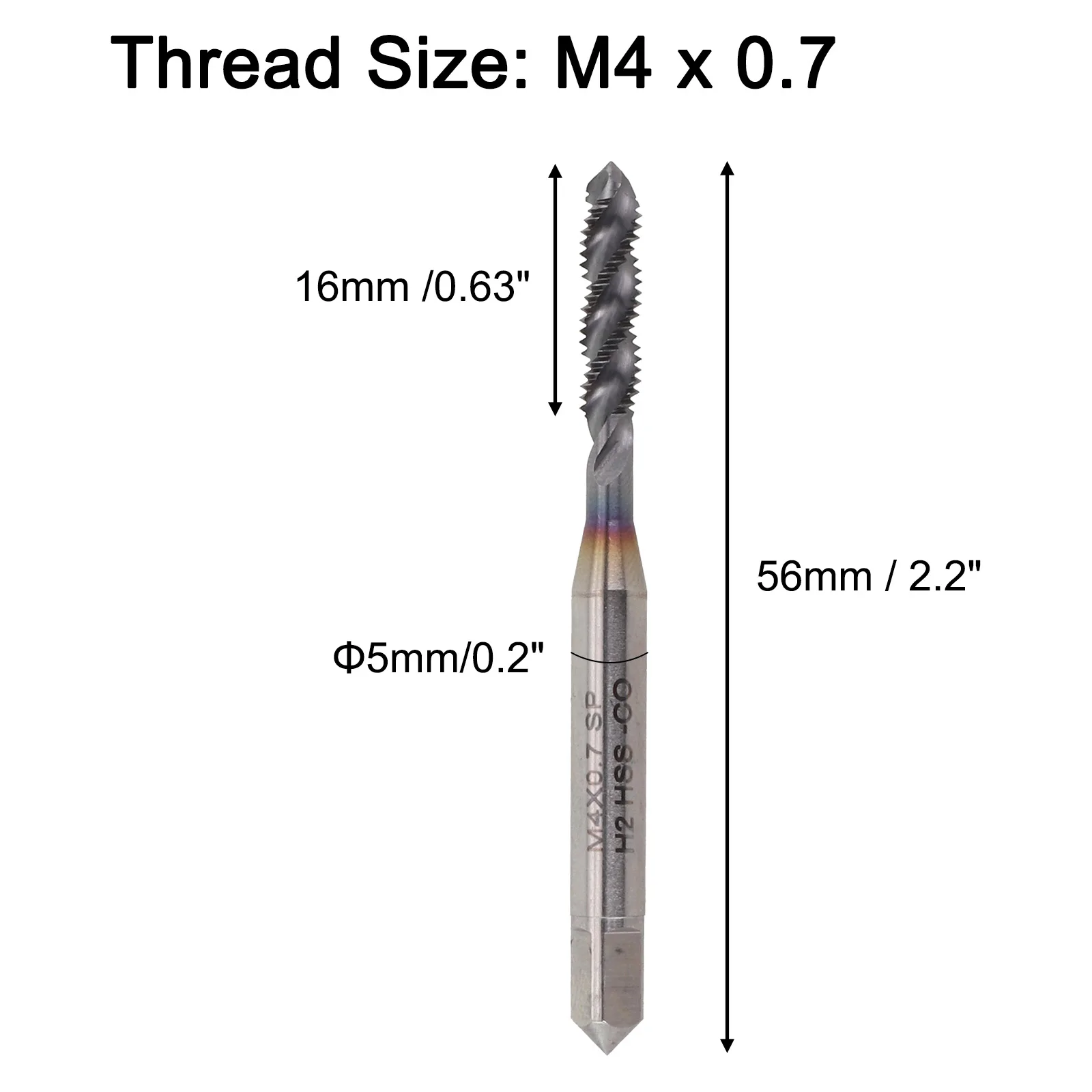 For Drilling And Tapping Metric Machine Tap HSS Tap High-speed Steel Long Service Life Right-hand Thread Cutting