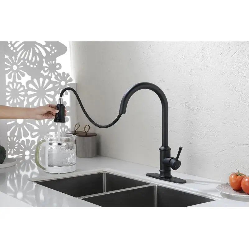 

Pull-Out Spray Kitchen Faucet with Modern Design and Adjustable Flow Control