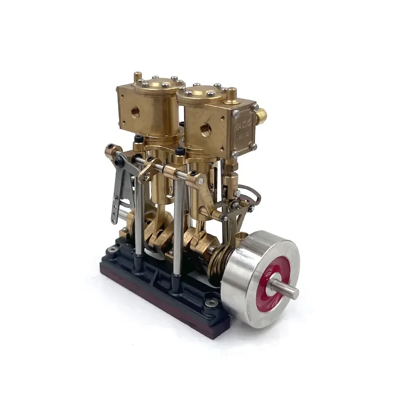 LS2-13s Miniature Twin Cylinder Brass Steam Engine Model Toy High Torque
