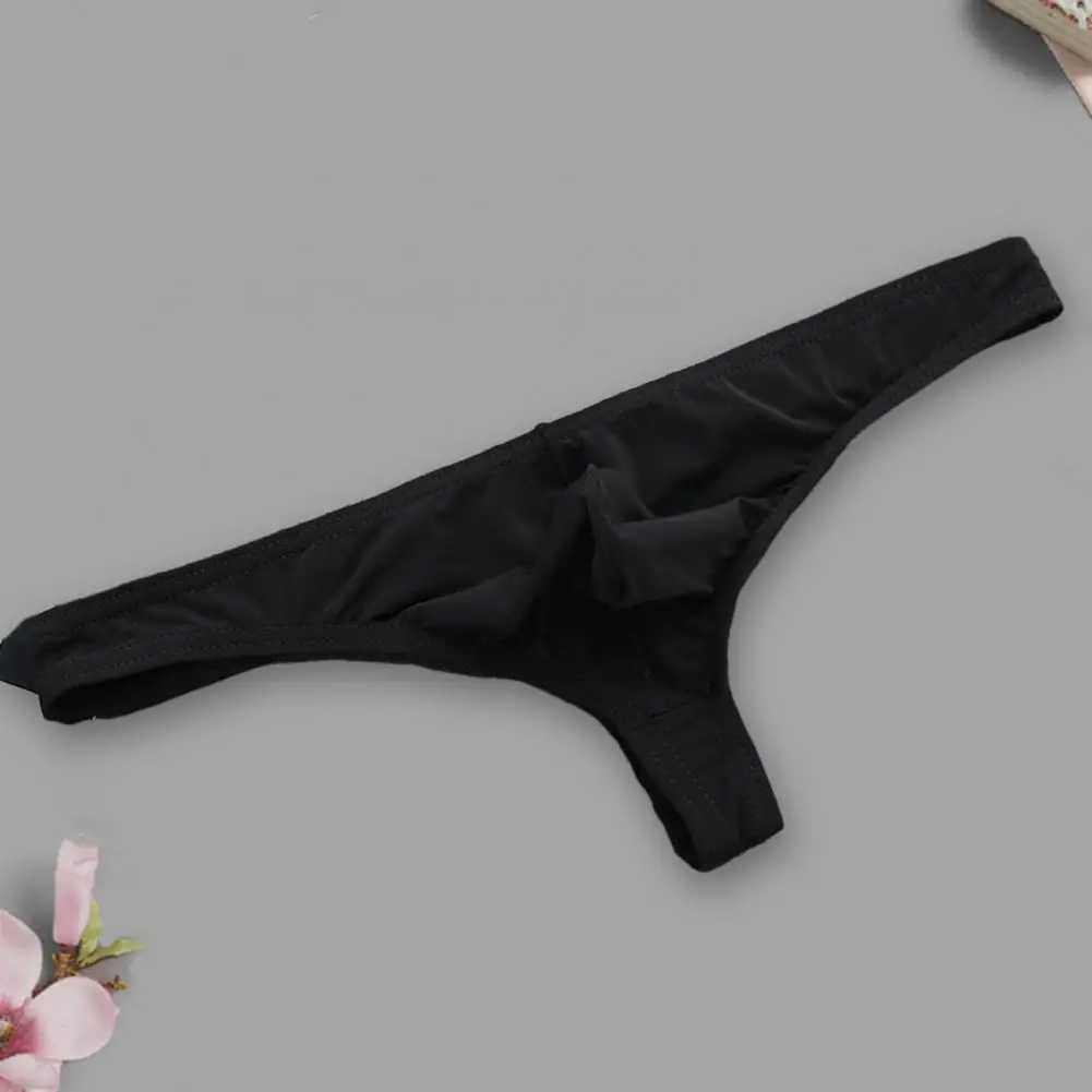 

Low-waisted Men Briefs Men's Ice Silk Low Waist Thong Briefs with Moisture-wicking Technology U Convex Design Cooling for Slim