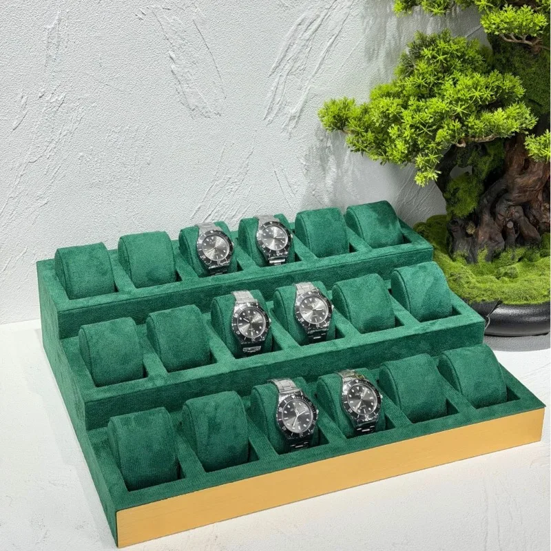 Metal Watch Stand Exhibitor Counter Display Holder Jeweler Commercial Use Luxury Storage Shelf Mechanical Watches Showcase Stand