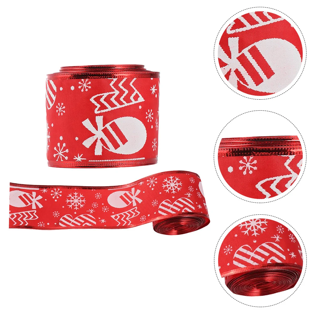2pcs Winter Decor Ribbon For Gift Wrapping Snowflake Bows Gift Wrapping Christmas Tree Festival Package Supply Storage