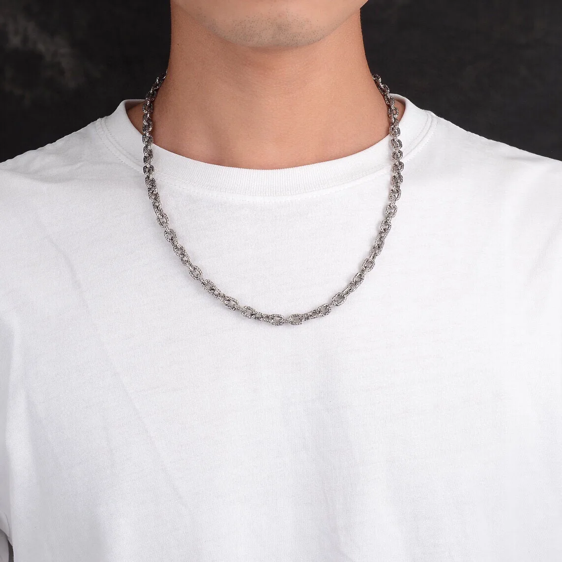 S925 Sterling Silver Women's Necklace Men's New Fashion Jewelry Personalized Versatile Retro Punk party gift Irregularchain