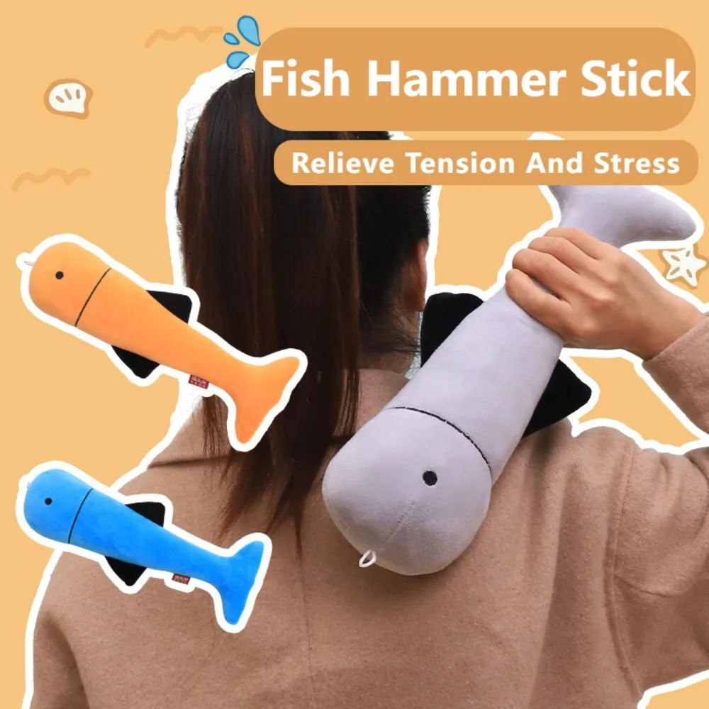 Creative Fish Hitting Hammer Stick Scratch Plush Meridian Slap Stick Toy Itch Knock Massage Tool Fitness