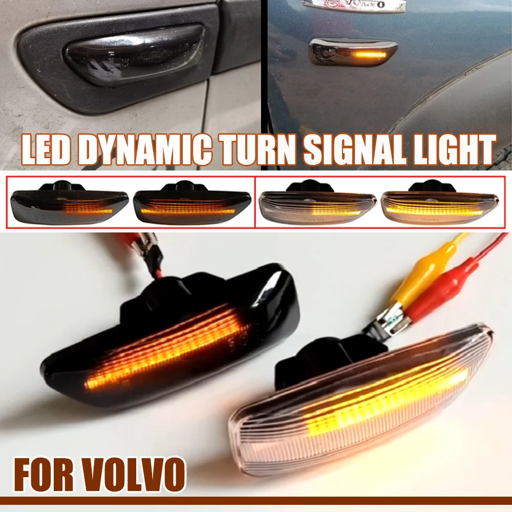 

Side Marker Blinker Turn Signal Light For Volvo XC90 S80 XC70 V70 S60 2001-2009 30722641 Car Dynamic Amber LED Blinker Lamp