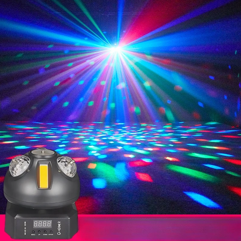 New small planet three-in-one stepless rotating light ED strobe magic ball light KTV bar stage laser light