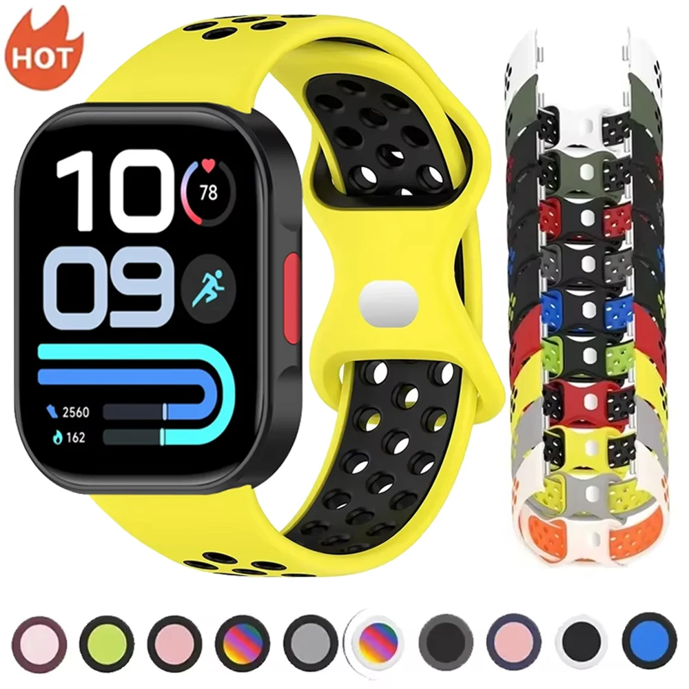 Silicone Strap for Redmi Watch 6 Active/6 Lite/6 5 4 Two-tone Bracelet for Xiaomi Mi Band 10/9/8 Pro Soft Replacement Wristband