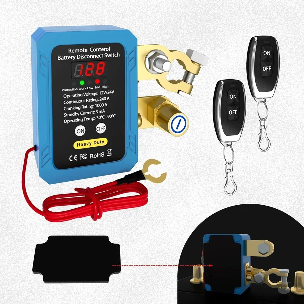 

12 В светодиодный дисплей напряжения, выключатель питания, защита от утечек, автоматический дистанционный выключатель отключения питания, выключатель отключения аккумулятора