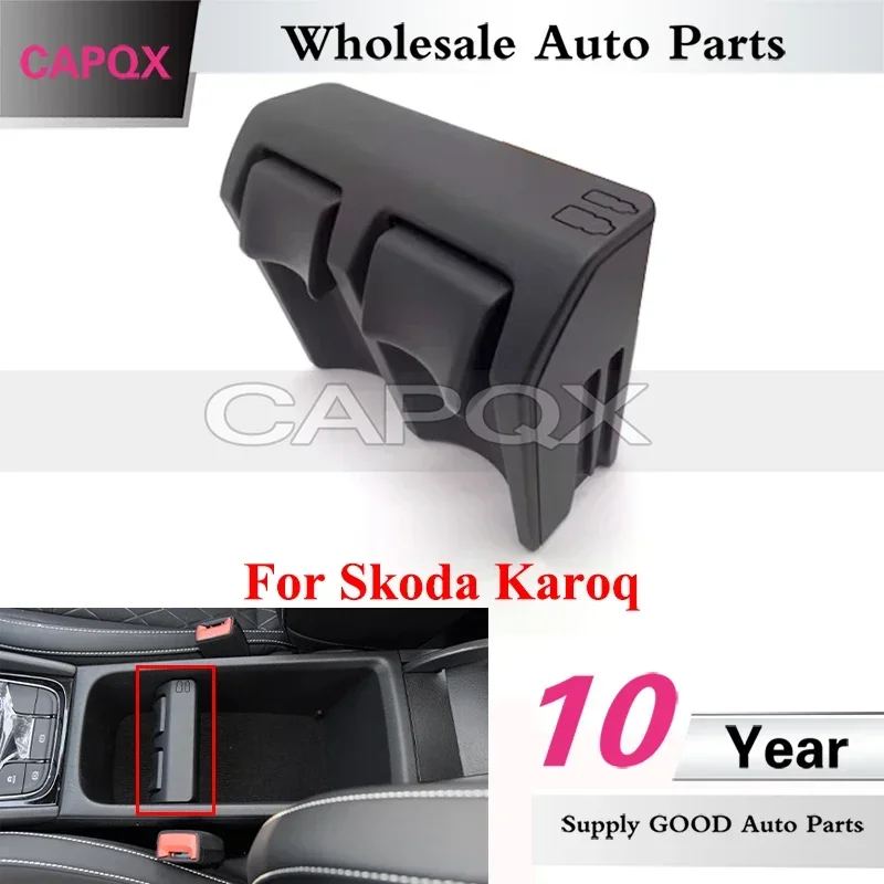 CAPQX Central Armrest Cup Holder Partition Drinks Holder For Skoda Karoq Middle Aisle Storage Compartment Beverage Cup Holder