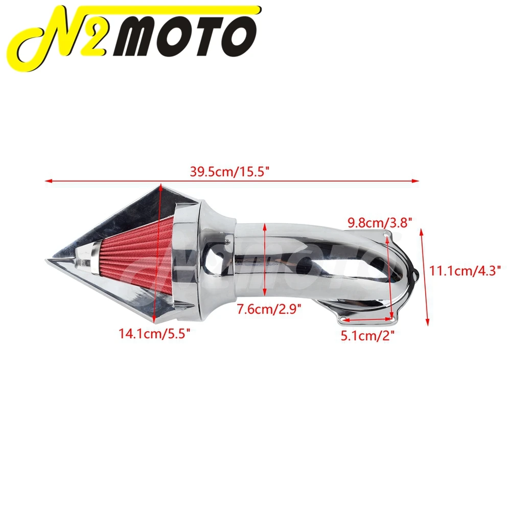 360° Slotted Cone Spike Air Cleaner Kit For Honda Shadow Aero 750 Accessories Billet Aluminum Motorcycle Washable Air Filter